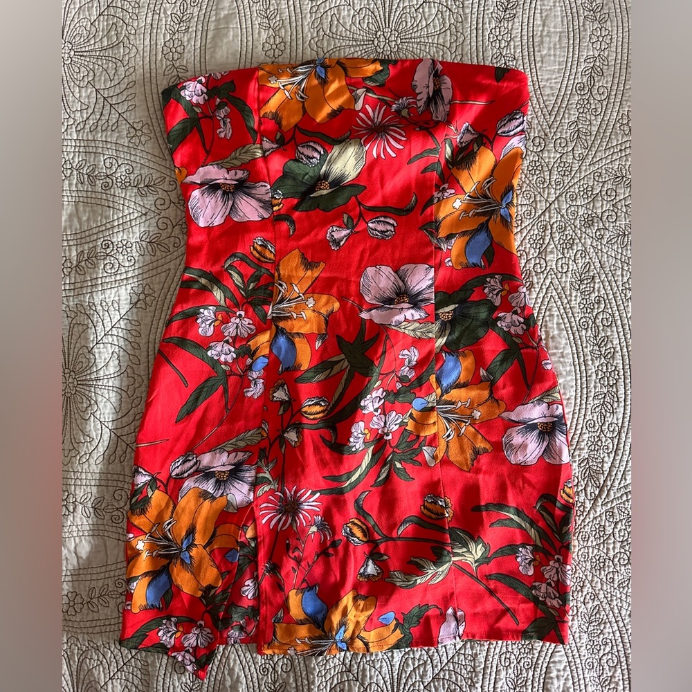 Floral Strapless Dress